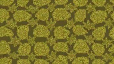 Renkli unsurlarla hareketli arka plan görüntüleri. Çiçekler. Eski model. Bayrak tarzı. Video kaydı. Şablon. Döngü. Kusursuz..