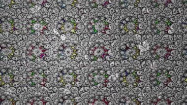 Renkli unsurlarla hareketli arka plan görüntüleri. Çiçekler. Eski model. Bayrak tarzı. Video kaydı. Şablon. Döngü. Kusursuz..