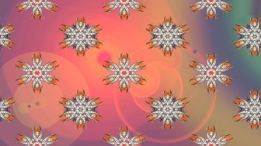 Hediye ambalaj kağıdı, tebrik kartları, posterler ve pankart tasarımı. Raster düz çiçek çizim deseni. Pembe, nötr ve turuncu renkte çiçekler.