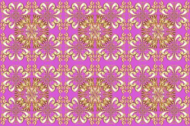 Klasik klasik klasik arka plan. Geleneksel oryantasyon süsü. Kusursuz klasik bej, pembe, mor ve altın desenli..