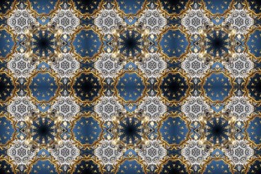 Geleneksel altın sarısı desenli gri, mavi ve kahverengi renkler ve altın elementler. Barok tarzında kusursuz bir doğulu süsü..