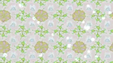 Renkli unsurlarla hareketli arka plan görüntüleri. Çiçekler. Eski model. Bayrak tarzı. Video kaydı. Şablon. Döngü. Kusursuz..