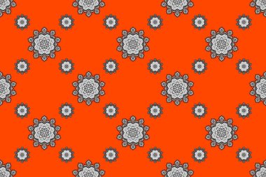 Şirin çiçekler, desenli, turuncu, gri ve kahverengi renklerde renksiz desenler. Elle çizilmiş çiçek deseni (fayans). Tekstil için suluboya desensiz.