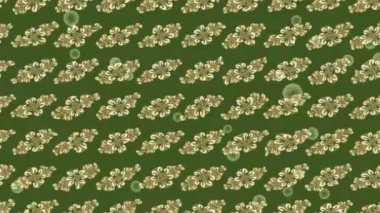 Renkli unsurlarla hareketli arka plan görüntüleri. Çiçekler. Eski model. Bayrak tarzı. Video kaydı. Şablon. Döngü. Kusursuz..