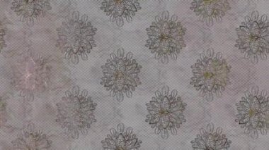 Renkli unsurlarla hareketli arka plan görüntüleri. Çiçekler. Eski model. Bayrak tarzı. Video kaydı. Şablon. Döngü. Kusursuz..