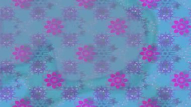 Renkli unsurlarla hareketli arka plan görüntüleri. Çiçekler. Eski model. Bayrak tarzı. Video kaydı. Şablon. Döngü. Kusursuz..