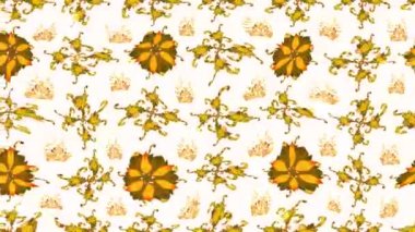 Renkli unsurlarla hareketli arka plan görüntüleri. Çiçekler. Eski model. Bayrak tarzı. Video kaydı. Şablon. Döngü. Kusursuz..