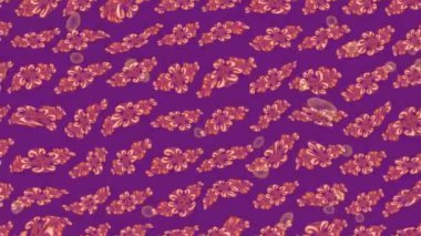 Renkli unsurlarla hareketli arka plan görüntüleri. Çiçekler. Eski model. Bayrak tarzı. Video kaydı. Şablon. Döngü. Kusursuz..