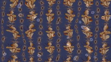 Renkli unsurlarla hareketli arka plan görüntüleri. Çiçekler. Eski model. Bayrak tarzı. Video kaydı. Şablon. Döngü. Kusursuz..