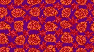 Renkli unsurlarla hareketli arka plan görüntüleri. Çiçekler. Eski model. Bayrak tarzı. Video kaydı. Şablon. Döngü. Kusursuz..