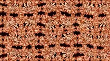 Renkli unsurlarla hareketli arka plan görüntüleri. Çiçekler. Eski model. Bayrak tarzı. Video kaydı. Şablon. Döngü. Kusursuz..