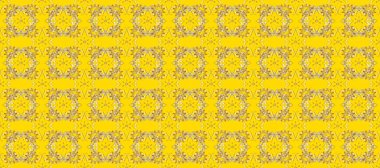 Kusursuz altın desenli bukleler. Doğu tarzı arabesk. Altın elementli sarı ve kahverengi renkler. Raster illüstrasyonu. Raster altın desen.