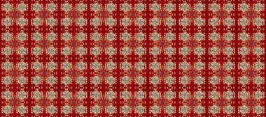 Kırmızı, bej ve kahverengi renklerde klasik, klasik, altın, pürüzsüz desen. Barok tarzında kusursuz bir doğulu süsü..