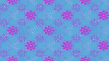 Renkli unsurlarla hareketli arka plan görüntüleri. Çiçekler. Eski model. Bayrak tarzı. Video kaydı. Şablon. Döngü. Kusursuz..