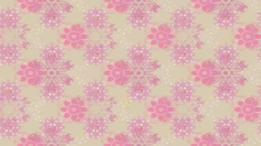 Renkli unsurlarla hareketli arka plan görüntüleri. Çiçekler. Eski model. Bayrak tarzı. Video kaydı. Şablon. Döngü. Kusursuz..