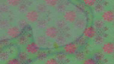 Renkli unsurlarla hareketli arka plan görüntüleri. Çiçekler. Eski model. Bayrak tarzı. Video kaydı. Şablon. Döngü. Kusursuz..