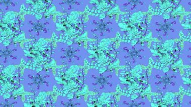 Renkli unsurlarla hareketli arka plan görüntüleri. Çiçekler. Eski model. Bayrak tarzı. Video kaydı. Şablon. Döngü. Kusursuz..