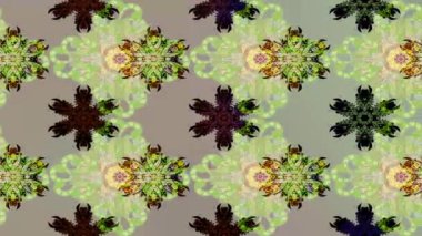 Renkli unsurlarla hareketli arka plan görüntüleri. Çiçekler. Eski model. Bayrak tarzı. Video kaydı. Şablon. Döngü. Kusursuz..