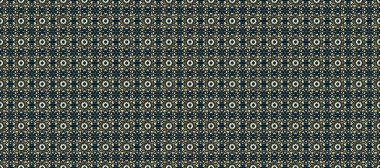 Raster illüstrasyonu. Mavi, gri ve bej renklerde, altın elementli klasik, pürüzsüz desen.