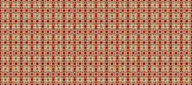 Geleneksel raster ve altın desen. Damask pürüzsüz süsü. Bej, kırmızı ve kahverengi üzerine klasik oryantal desen.