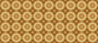 Kahverengi, bej ve sarı renklerdeki altın desenli altın elementler. İslam tasarımı. Çiçek kiremitleri. Kusursuz desenli oryantal süs. Raster altın tekstil baskısı.