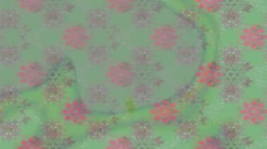 Renkli unsurlarla hareketli arka plan görüntüleri. Çiçekler. Eski model. Bayrak tarzı. Video kaydı. Şablon. Döngü. Kusursuz..