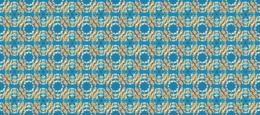 Çizgi sanatı tasarım şablonu için kusursuz sınır. Doğu tarzı element. Altın element mavi, bej ve nötr renklerde. Davetiyeler, kartlar, web sayfası için Raster illüstrasyon. Altın çizgili çiçek dekoru