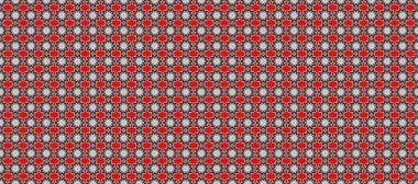 Raster Mandala. Siyah, gri ve kırmızı renklerde renkli yuvarlak süs deseni.