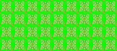 Altın çiçekli, pürüzsüz desen. Damask arkaplanı. Barok tarzında altın çiçekli süs. Bej ve yeşil renklerdeki altın element.