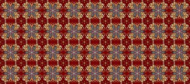 Kırmızı, kahverengi ve gri renkte altın kar taneleri. Noel altın kar tanesi kusursuz desen. Sembol bayramı, yeni yıl kutlamaları, altın desenler. Kış kar dokusu duvar kağıdı.