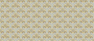 Kusursuz klasik raster altın desenli. Gri ve bej renklerde altın elementlerle kusursuz desen. Geleneksel oryantasyon süsü. Raster illüstrasyonu. Klasik vintage arkaplan.