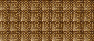 Sembol bayramı, yeni yıl kutlamaları, altın desenler. Noel altın kar tanesi kusursuz desen. Kahverengi, bej ve nötr renklerde altın kar taneleri. Kış kar dokusu duvar kağıdı.