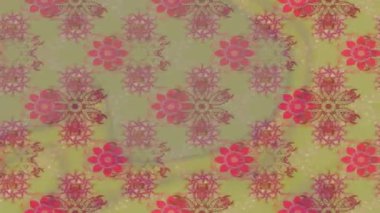 Renkli unsurlarla hareketli arka plan görüntüleri. Çiçekler. Eski model. Bayrak tarzı. Video kaydı. Şablon. Döngü. Kusursuz..