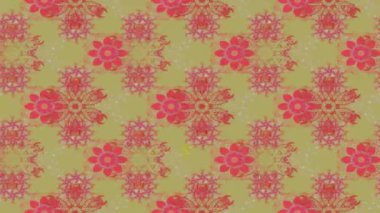 Renkli unsurlarla hareketli arka plan görüntüleri. Çiçekler. Eski model. Bayrak tarzı. Video kaydı. Şablon. Döngü. Kusursuz..