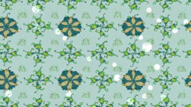 Renkli unsurlarla hareketli arka plan görüntüleri. Çiçekler. Eski model. Bayrak tarzı. Video kaydı. Şablon. Döngü. Kusursuz..