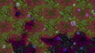 Renkli unsurlarla hareketli arka plan görüntüleri. Çiçekler. Eski model. Bayrak tarzı. Video kaydı. Şablon. Döngü. Kusursuz..