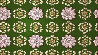 Renkli unsurlarla hareketli arka plan görüntüleri. Çiçekler. Eski model. Bayrak tarzı. Video kaydı. Şablon. Döngü. Kusursuz..