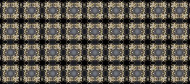 Altın desenli gri, bej ve kahverengi, altın elementli. Raster oryantal süs. Barok tarzında kusursuz bir doğulu süsü. Geleneksel klasik altın desen.