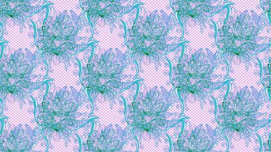 Taslak dekoratif arka plan, çiçek mandala. Çiçek. Raster illüstrasyonu. Tarafsız, mavi ve beyaz renklerde.