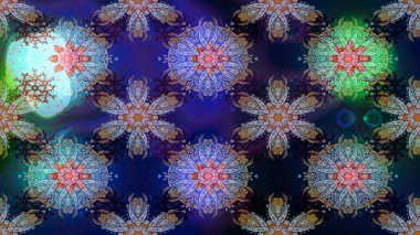 Yaprak ve çiçeklerin suluboya resmi, mavi, gri ve kahverengi renklerde pürüzsüz desen. Mavi, gri ve kahverengi renklerde bahar çiçekleri. Raster illüstrasyonu.