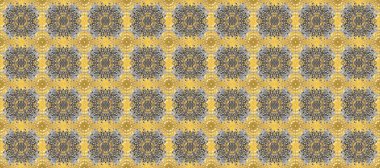 Raster illüstrasyonu. Gri, sarı ve bej kar taneleri. Kar tanelerinin soyut arkaplanlı Noel şablonu. Noel ve Yeni Yıl moda baskıları için tatil tasarımı.