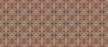 Suluboya, elle çizilmiş. Kusursuz bir arka plan modeli. Raster illüstrasyonu. Gri, turuncu ve kahverengi yapraklı yabani çiçekler.