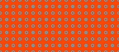 Vadinin çiçekleri turuncu, gri ve beyaz renklerde. Raster dikişsiz çiçek deseni.