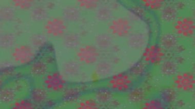 Renkli unsurlarla hareketli arka plan görüntüleri. Çiçekler. Eski model. Bayrak tarzı. Video kaydı. Şablon. Döngü. Kusursuz..