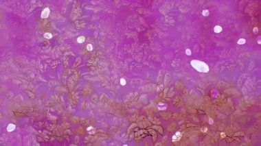 Renkli unsurlarla hareketli arka plan görüntüleri. Çiçekler. Eski model. Bayrak tarzı. Video kaydı. Şablon. Döngü. Kusursuz..