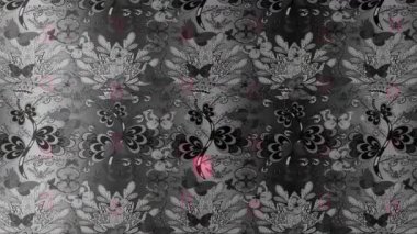 Renkli unsurlarla hareketli arka plan görüntüleri. Çiçekler. Eski model. Bayrak tarzı. Video kaydı. Şablon. Döngü. Kusursuz..