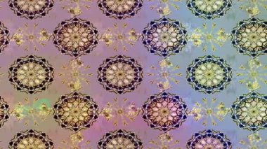 Renkli unsurlarla hareketli arka plan görüntüleri. Çiçekler. Eski model. Bayrak tarzı. Video kaydı. Şablon. Döngü. Kusursuz..
