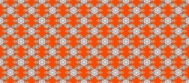 Raster düz çiçekleri pürüzsüz desen. Turuncu, gri ve beyaz renkte çiçekler. Tasarım hediye paketi, tebrik kartları, posterler ve afiş tasarımı.