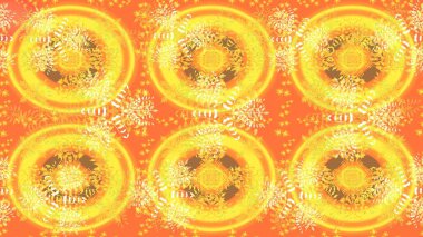 Raster Çiçek İllüstrasyonu 'nun şirin tekstili. Sarı ve turuncu renkli etnik çiçeklerle zarif bir eskiz..