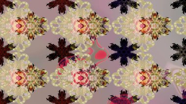 Küçük çiçekteki sevimli çiçek deseni. Çiçekler bej ve nötr renklerde.